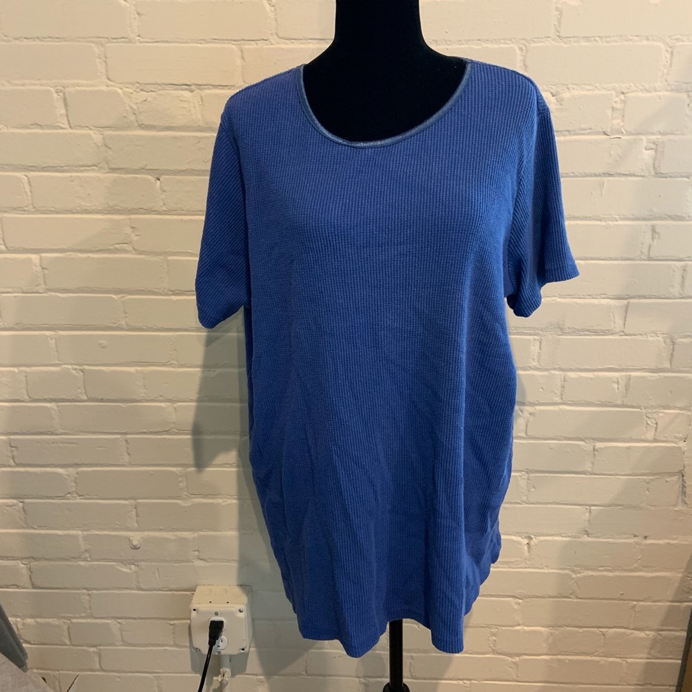 Women’s 2x Woman Within Blue Waffle short sleeve